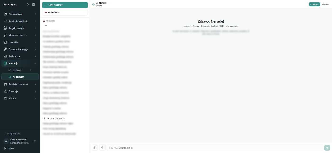 AI asistent u ServoSync-u